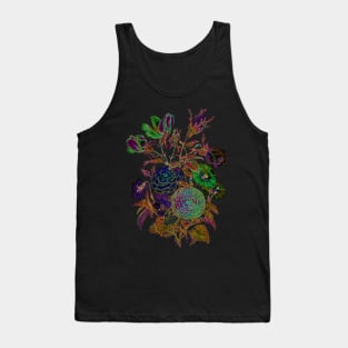 Black Panther Art - Glowing Flowers in the Dark 12 Tank Top